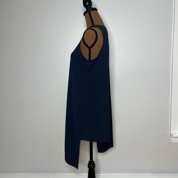 Spense Asymmetrical Navy Blue Sleeveless Tunic Tank Top Blouse, Women’s Medium - Picture 6 of 11